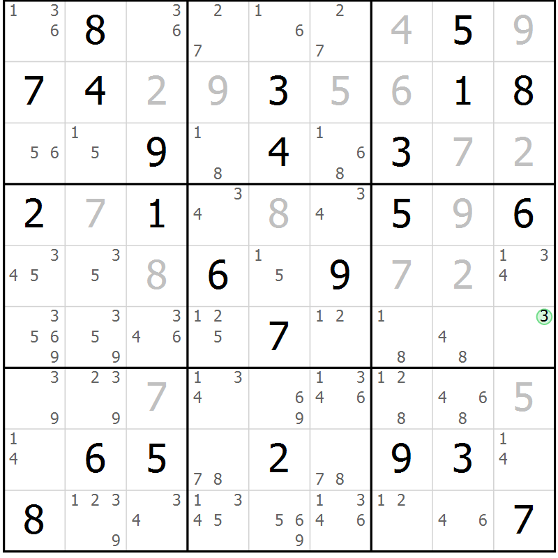 Position des candidats pour la solution de la Gr 44 page 47 du magazine de sudoku Maestro n° 094