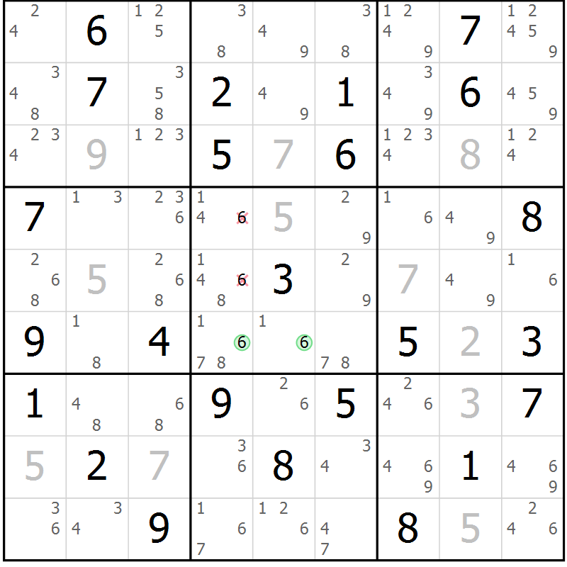Position des candidats pour la solution de la Gr 45 page 48 du magazine de sudoku Maestro n° 094