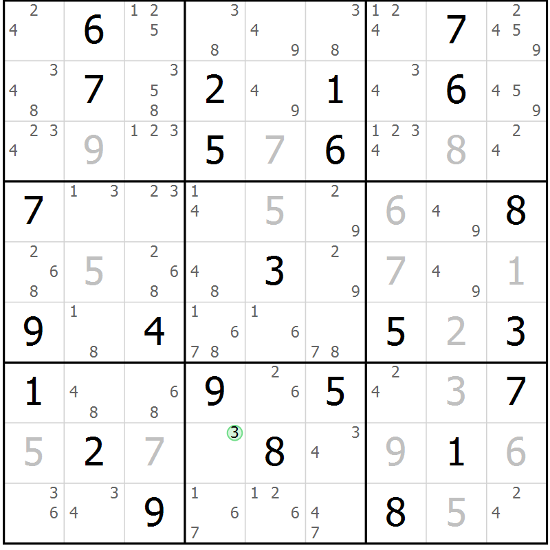 Position des candidats pour la solution de la Gr 45 page 48 du magazine de sudoku Maestro n° 094