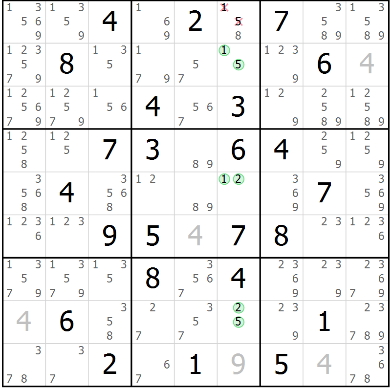 Position des candidats pour la solution de la Gr 47 page 50 du magazine de sudoku Maestro n° 094