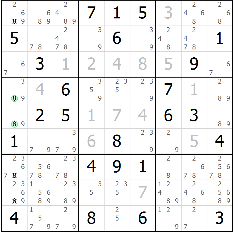Position des candidats pour la solution de la Gr 48 page 51 du magazine de sudoku Maestro n° 094