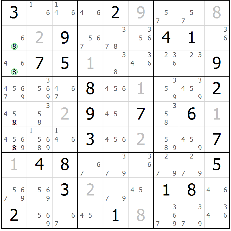 Position des candidats pour la solution de la Gr 53 page 56 du magazine de sudoku Maestro n° 094