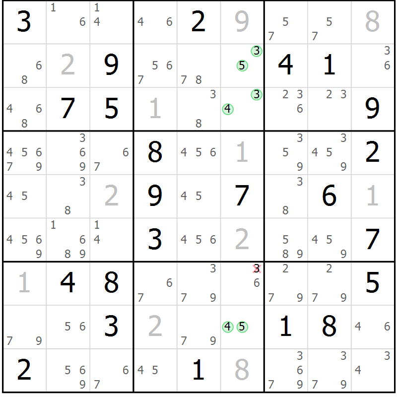 Position des candidats pour la solution de la Gr 53 page 56 du magazine de sudoku Maestro n° 094
