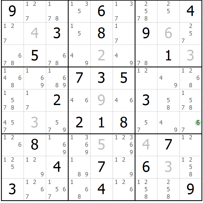Position des candidats pour la solution de la Gr 59 page 62 du magazine de sudoku Maestro n° 094