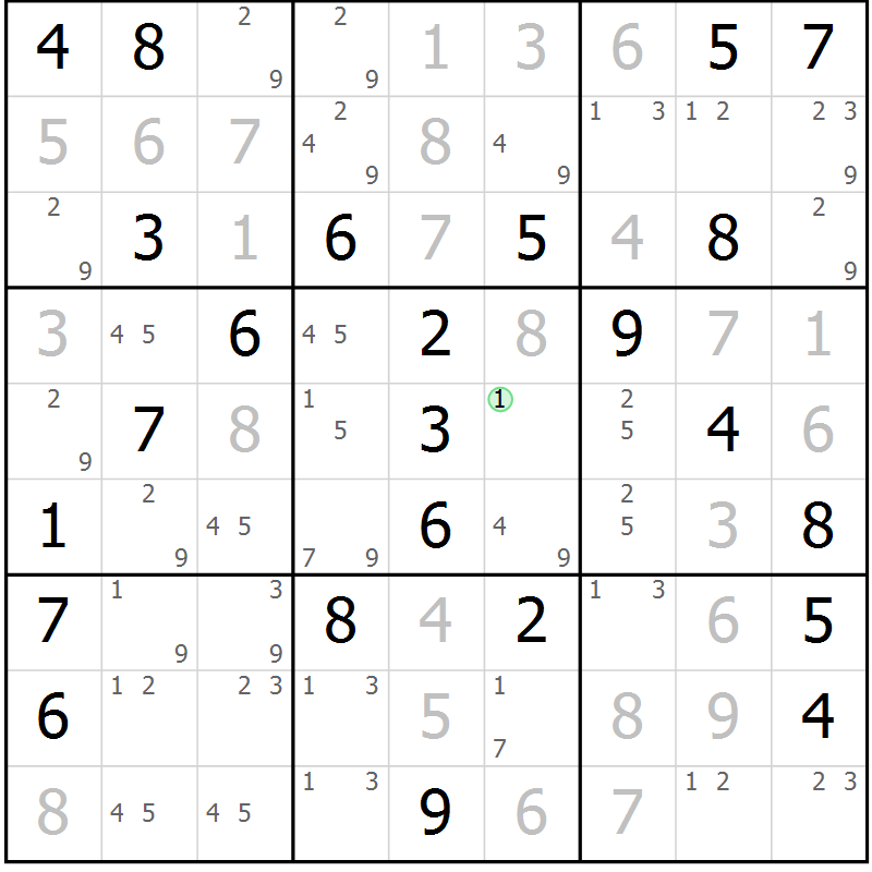 Position des candidats pour la solution de la Gr 60 page 63 du magazine de sudoku Maestro n° 094