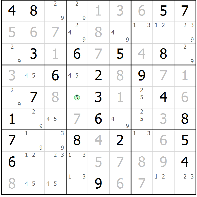 Position des candidats pour la solution de la Gr 60 page 63 du magazine de sudoku Maestro n° 094