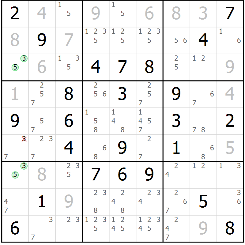 Position des candidats pour la solution de la Gr 62 page 65 du magazine de sudoku Maestro n° 094
