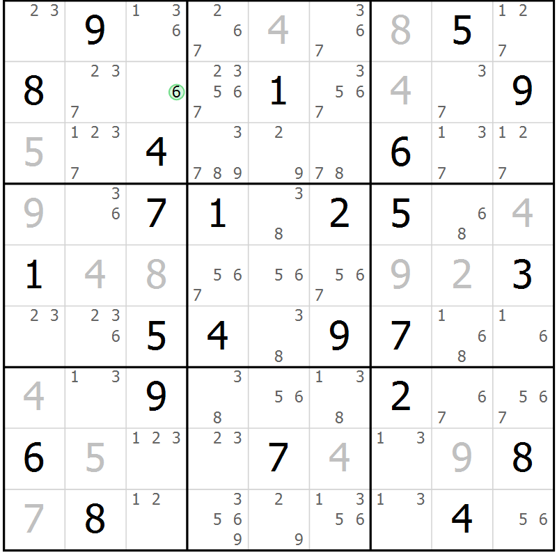 Position des candidats pour la solution de la Gr 63 page 66 du magazine de sudoku Maestro n° 094