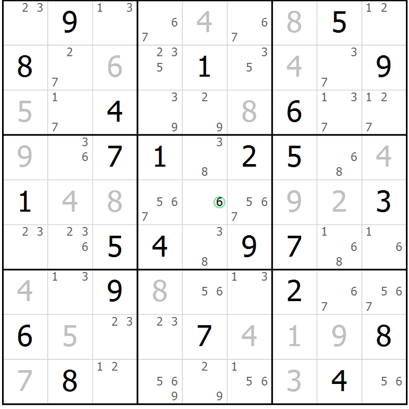 Position des candidats pour la solution de la Gr 63 page 66 du magazine de sudoku Maestro n° 094