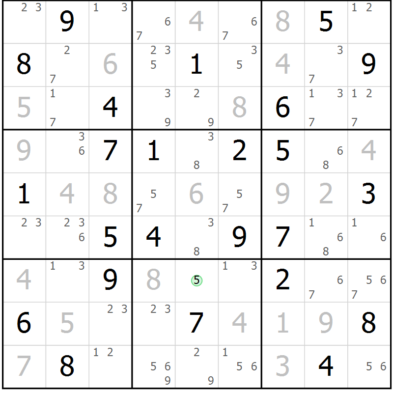Position des candidats pour la solution de la Gr 63 page 66 du magazine de sudoku Maestro n° 094