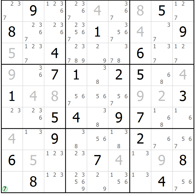 Position des candidats pour la solution de la Gr 63 page 66 du magazine de sudoku Maestro n° 094
