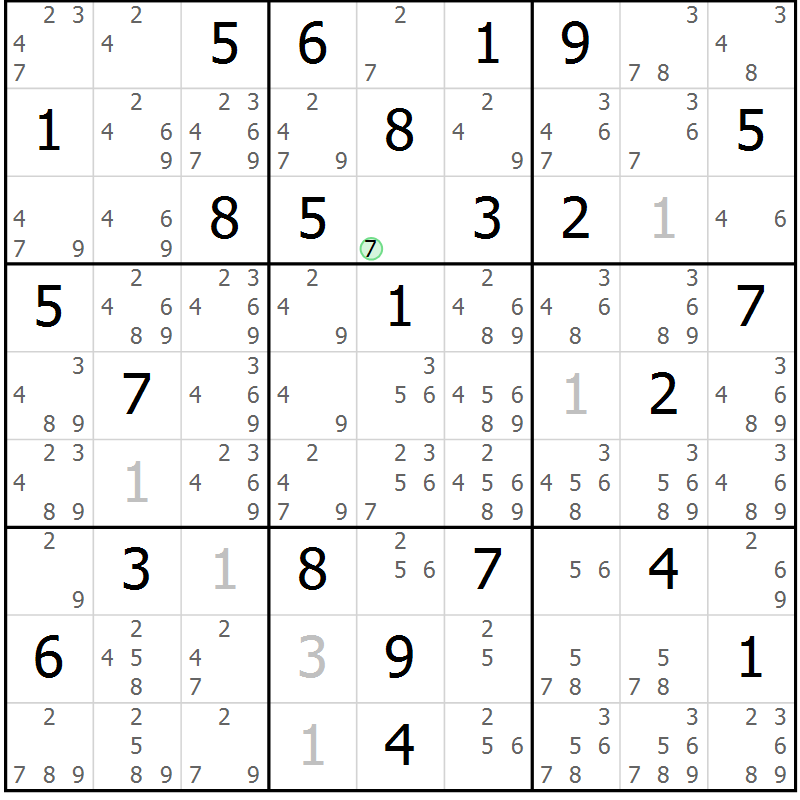 Position des candidats pour la solution de la Gr 66 page 69 du magazine de sudoku Maestro n° 094