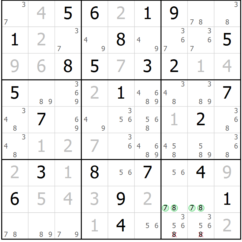 Position des candidats pour la solution de la Gr 66 page 69 du magazine de sudoku Maestro n° 094