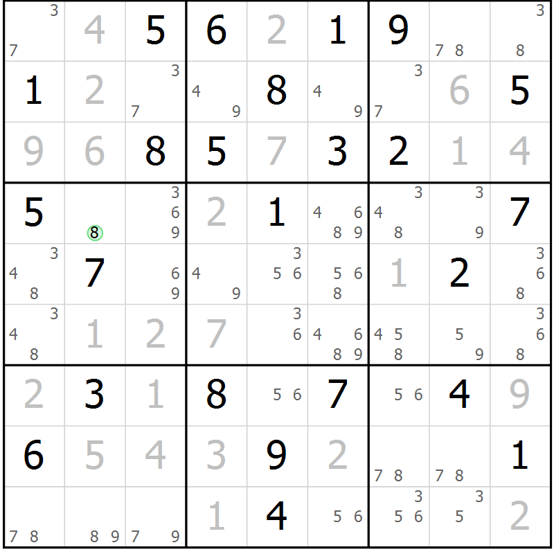 Position des candidats pour la solution de la Gr 66 page 69 du magazine de sudoku Maestro n° 094