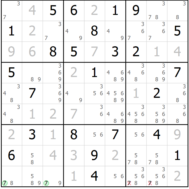 Position des candidats pour la solution de la Gr 66 page 69 du magazine de sudoku Maestro n° 094
