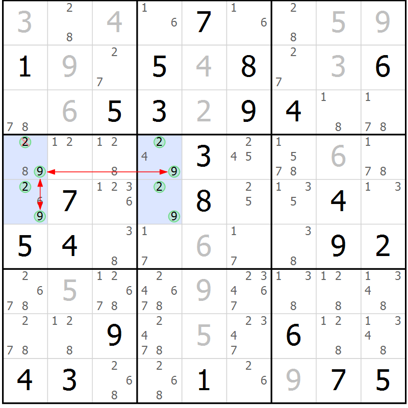 Position des candidats pour la solution de la Gr 68 page 71 du magazine de sudoku Maestro n° 094