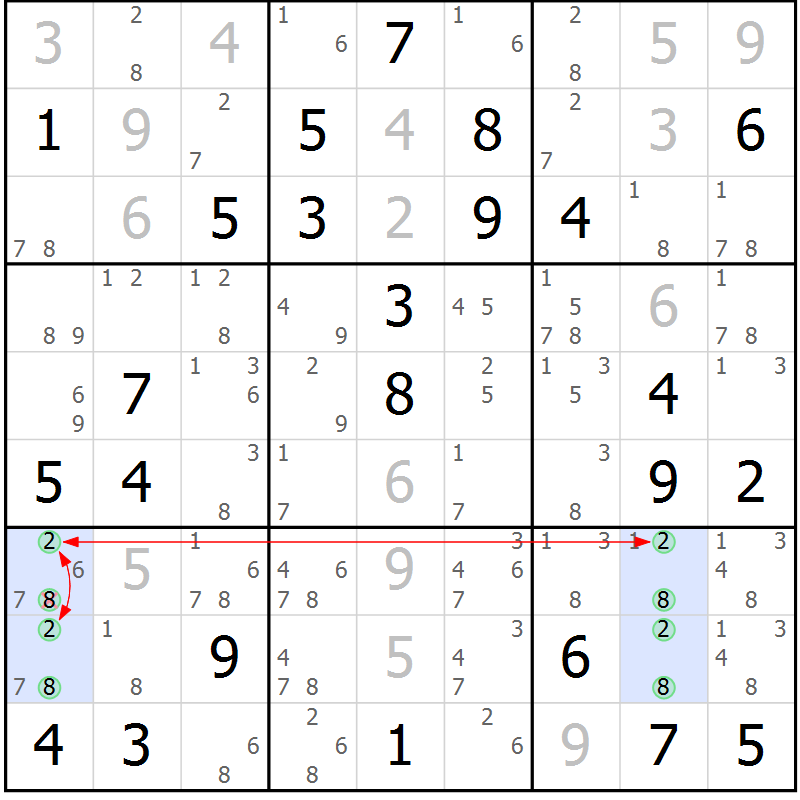 Position des candidats pour la solution de la Gr 68 page 71 du magazine de sudoku Maestro n° 094