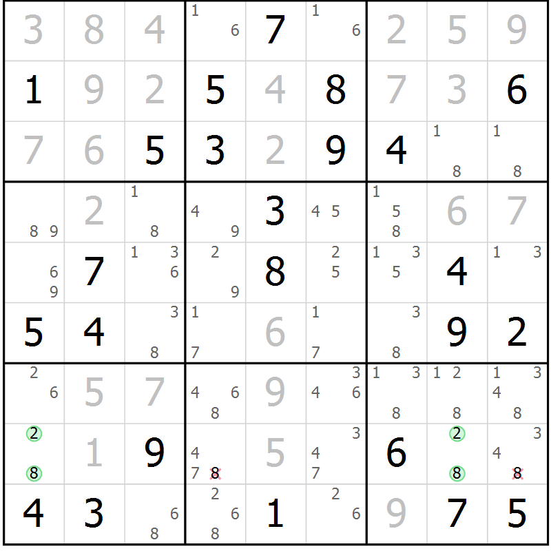 Position des candidats pour la solution de la Gr 68 page 71 du magazine de sudoku Maestro n° 094