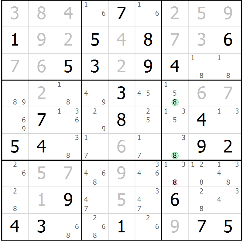 Position des candidats pour la solution de la Gr 68 page 71 du magazine de sudoku Maestro n° 094