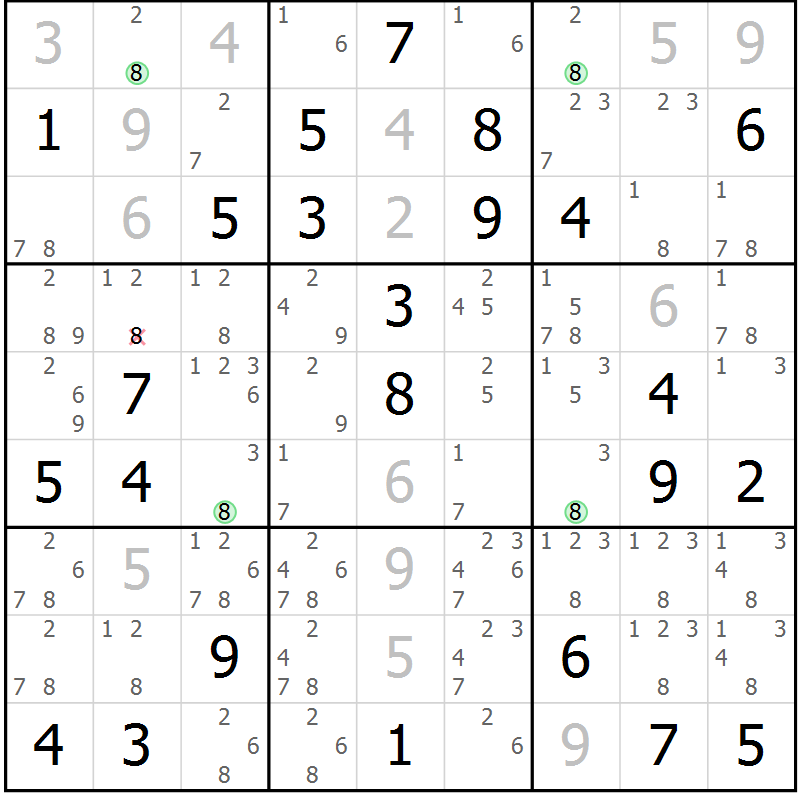 Position des candidats pour la solution de la Gr 68 page 71 du magazine de sudoku Maestro n° 094