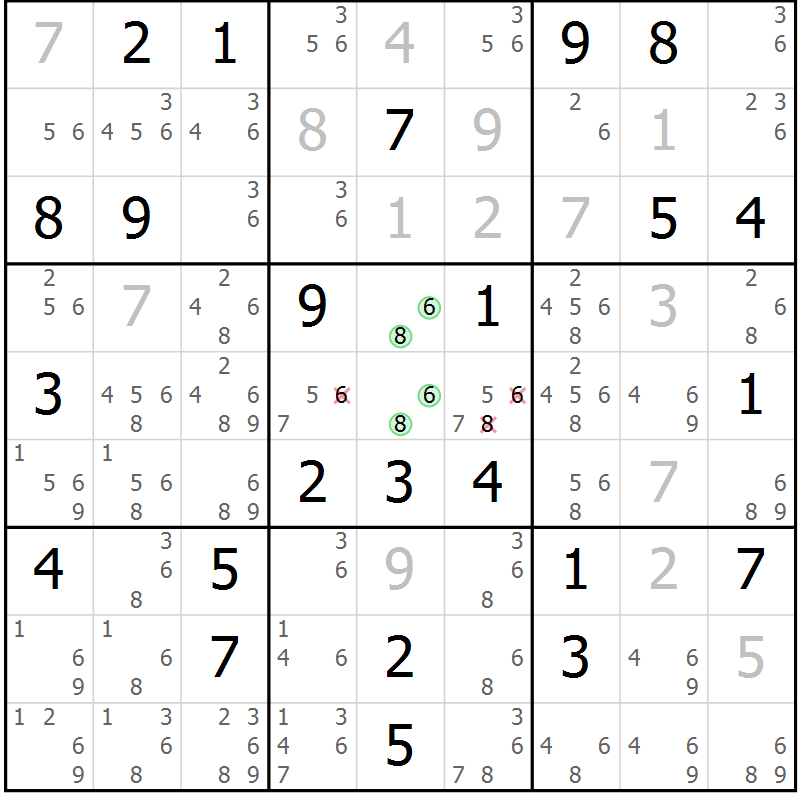 Position des candidats pour la solution de la Gr 71 page 74 du magazine de sudoku Maestro n° 094