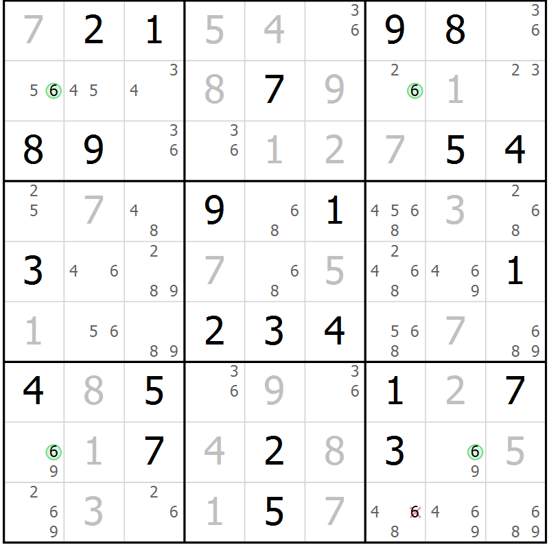 Position des candidats pour la solution de la Gr 71 page 74 du magazine de sudoku Maestro n° 094