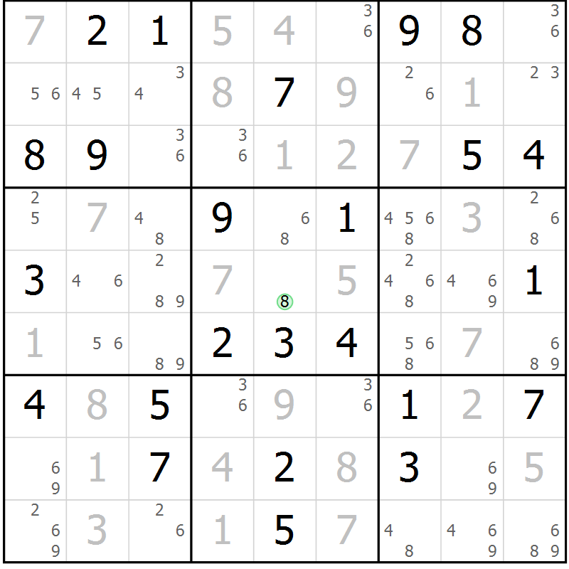 Position des candidats pour la solution de la Gr 71 page 74 du magazine de sudoku Maestro n° 094