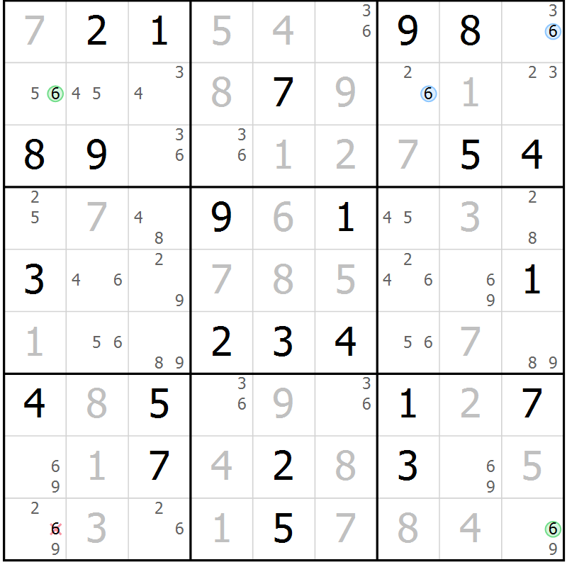 Position des candidats pour la solution de la Gr 71 page 74 du magazine de sudoku Maestro n° 094