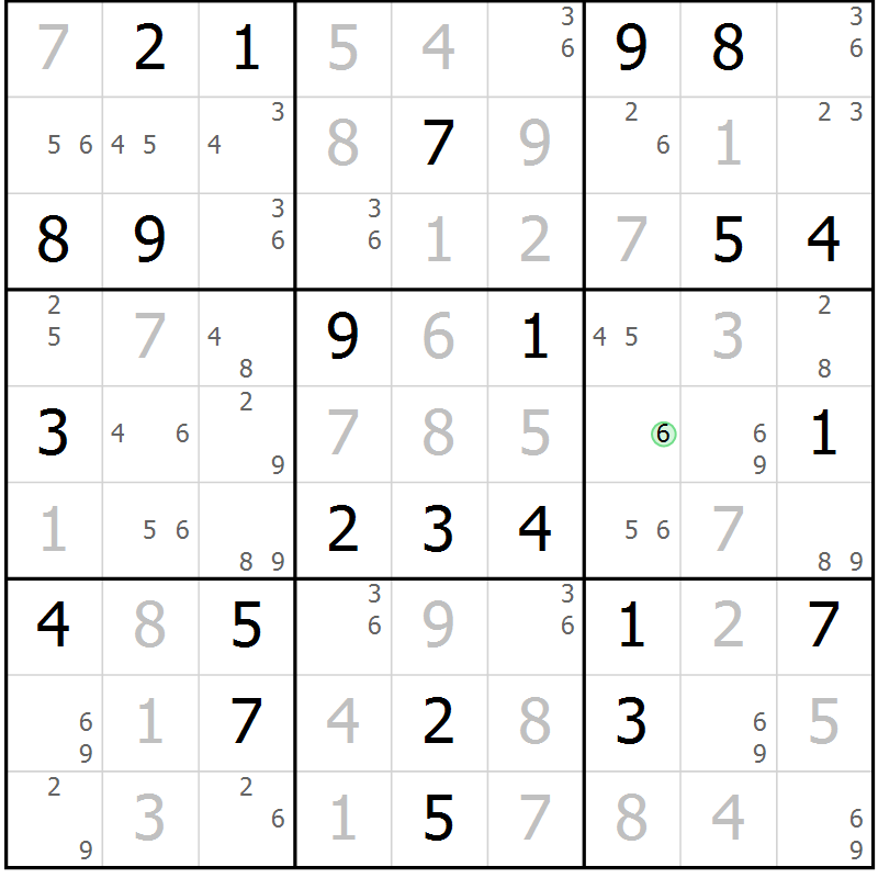 Position des candidats pour la solution de la Gr 71 page 74 du magazine de sudoku Maestro n° 094