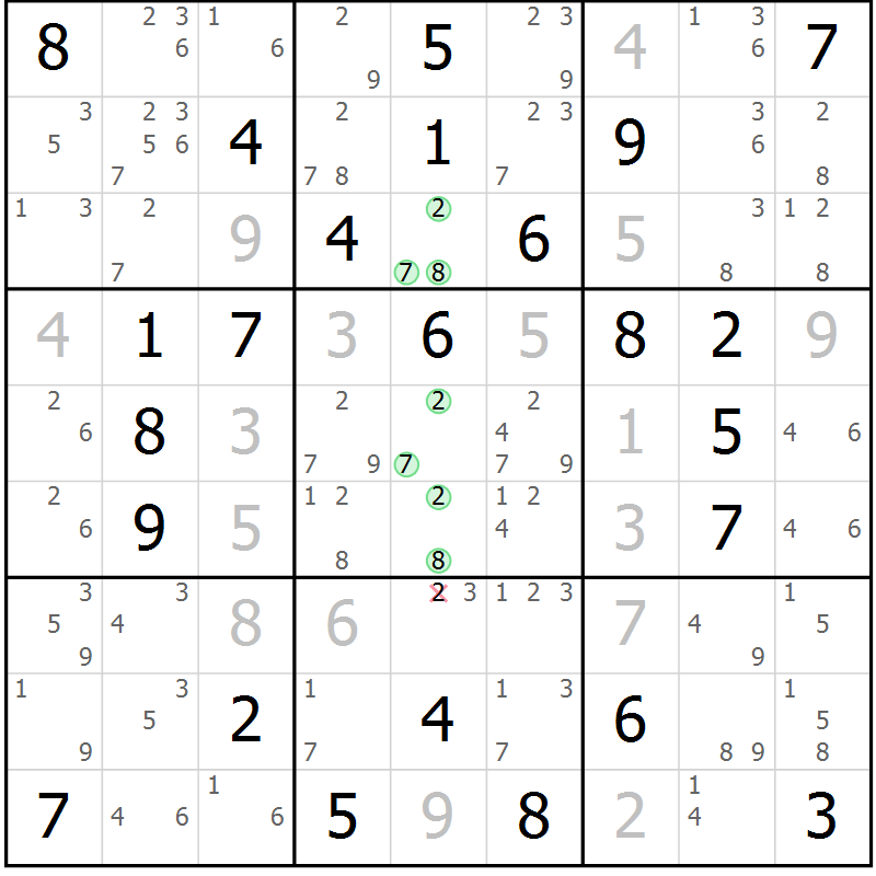 Position des candidats pour la solution de la Gr 76 page 79 du magazine de sudoku Maestro n° 094