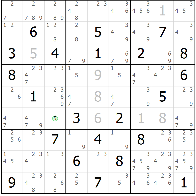 Position des candidats pour la solution de la Gr 79 page 82 du magazine de sudoku Maestro n° 094