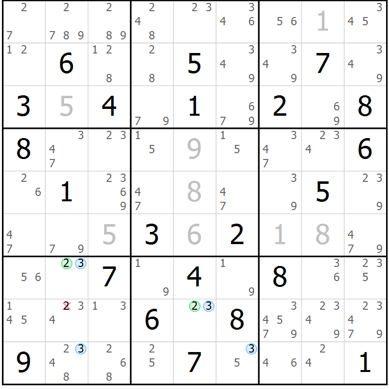 Position des candidats pour la solution de la Gr 79 page 82 du magazine de sudoku Maestro n° 094