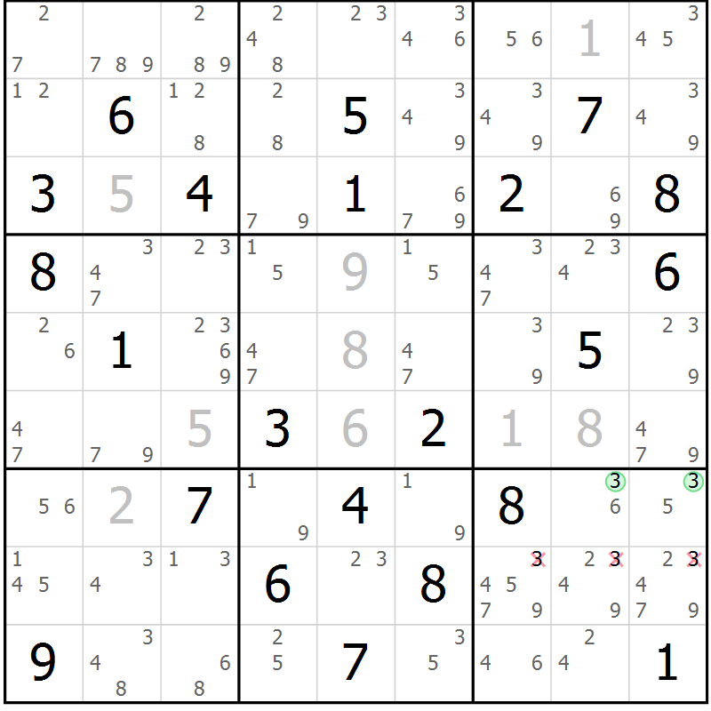 Position des candidats pour la solution de la Gr 79 page 82 du magazine de sudoku Maestro n° 094