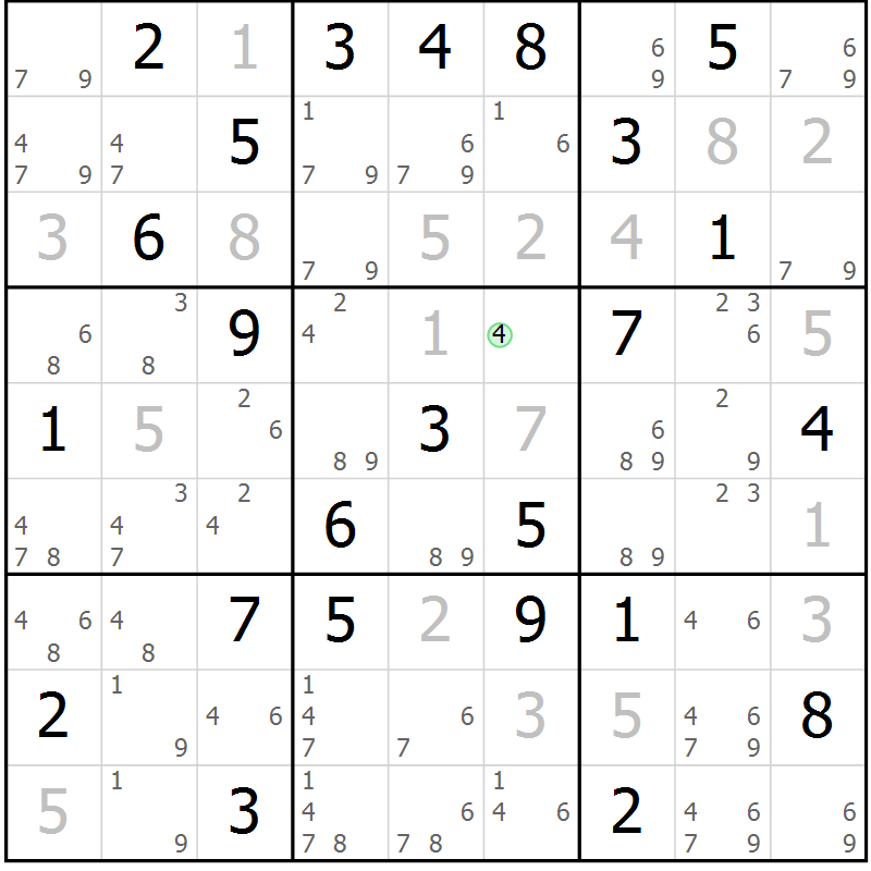 Position des candidats pour la solution de la Gr 82 page 85 du magazine de sudoku Maestro n° 094