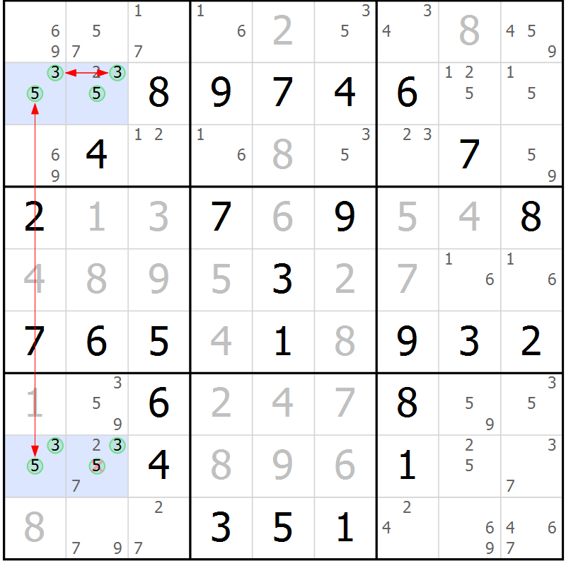 Position des candidats pour la solution de la Gr 12 page 15 du magazine de sudoku Maestro n° 097