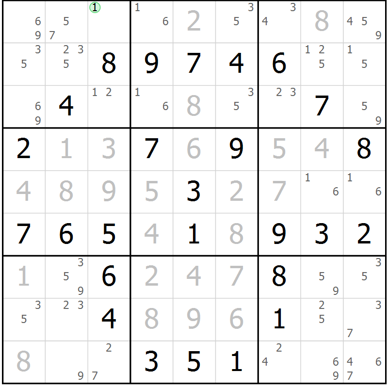 Position des candidats pour la solution de la Gr 12 page 15 du magazine de sudoku Maestro n° 097