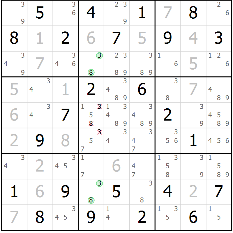 Position des candidats pour la solution de la Gr 13 page 16 du magazine de sudoku Maestro n° 097