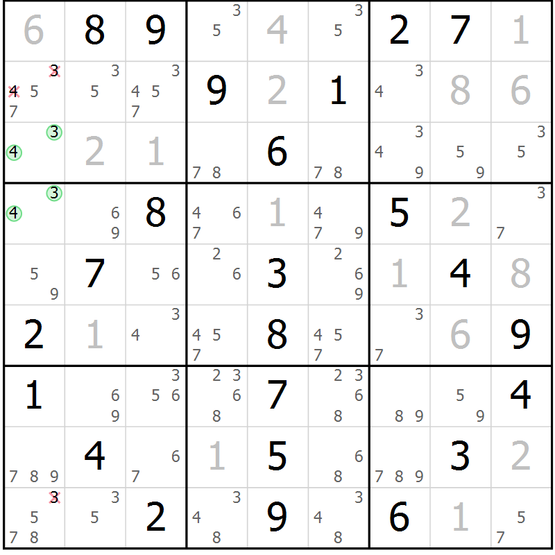 Position des candidats pour la solution de la Gr 14 page 17 du magazine de sudoku Maestro n° 097