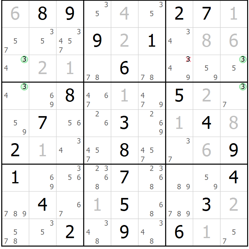 Position des candidats pour la solution de la Gr 14 page 17 du magazine de sudoku Maestro n° 097