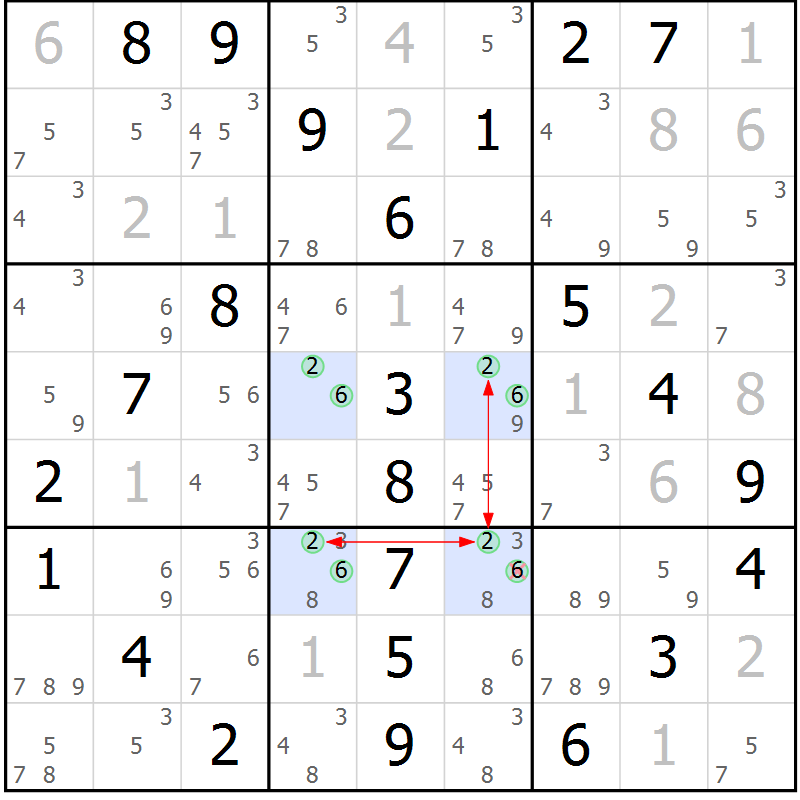 Position des candidats pour la solution de la Gr 14 page 17 du magazine de sudoku Maestro n° 097