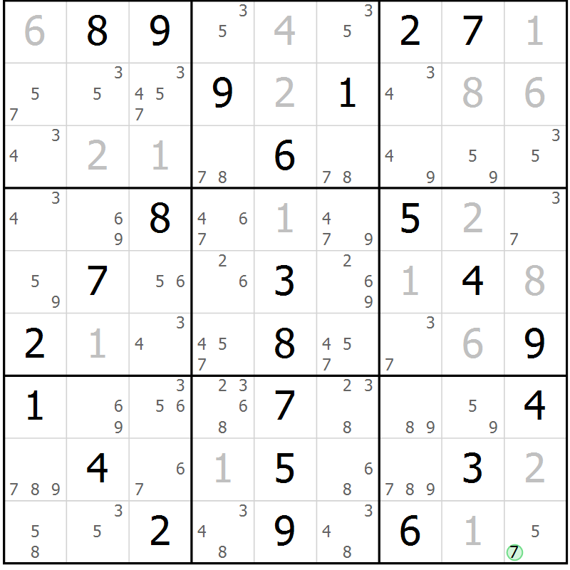 Position des candidats pour la solution de la Gr 14 page 17 du magazine de sudoku Maestro n° 097