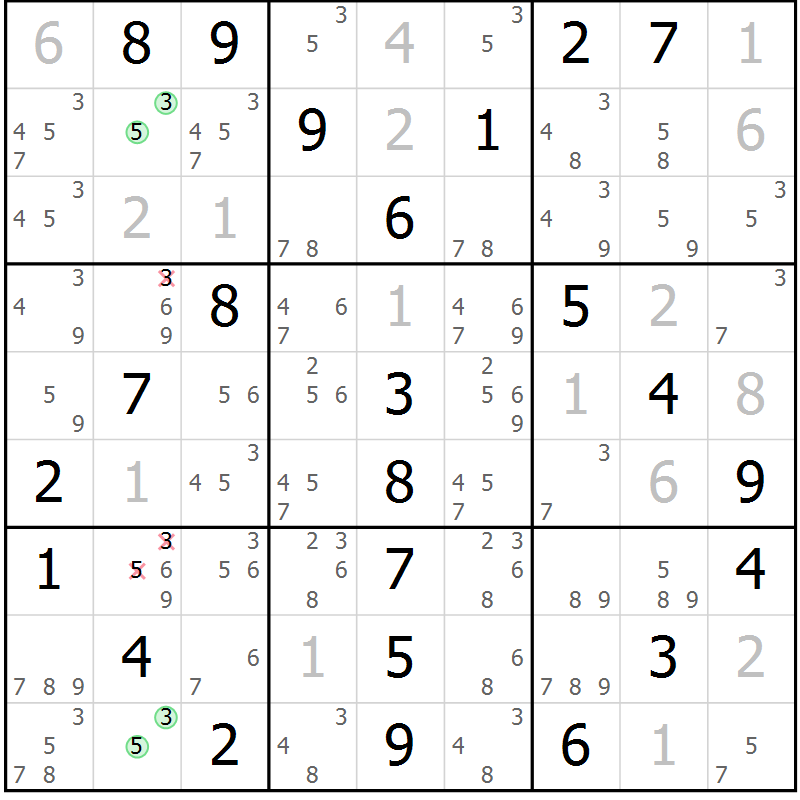 Position des candidats pour la solution de la Gr 14 page 17 du magazine de sudoku Maestro n° 097