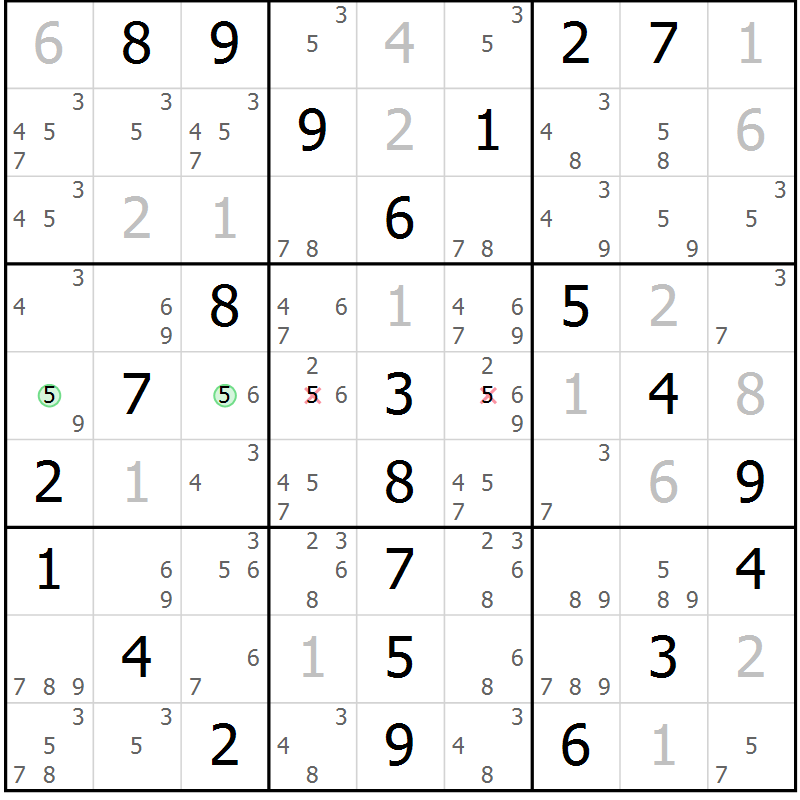 Position des candidats pour la solution de la Gr 14 page 17 du magazine de sudoku Maestro n° 097