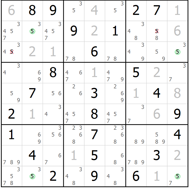Position des candidats pour la solution de la Gr 14 page 17 du magazine de sudoku Maestro n° 097