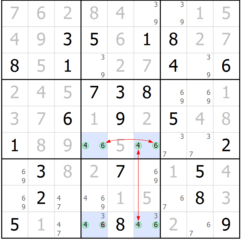 Position des candidats pour la solution de la Gr 21 page 24 du magazine de sudoku Maestro n° 097