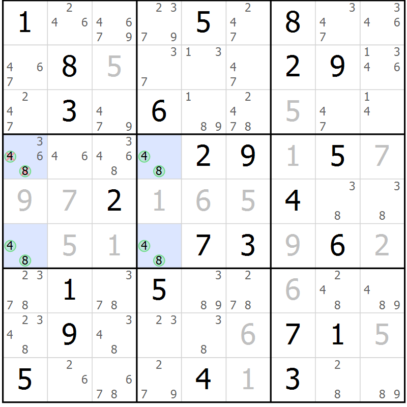 Position des candidats pour la solution de la Gr 23 page 26 du magazine de sudoku Maestro n° 097