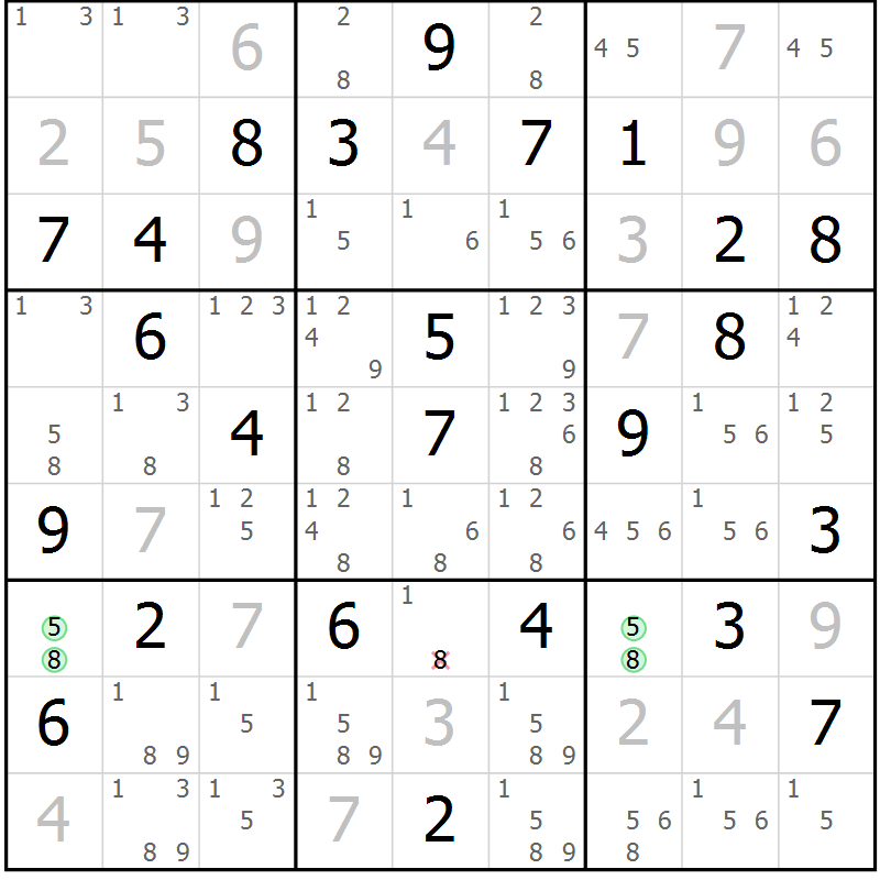 Position des candidats pour la solution de la Gr 24 page 27 du magazine de sudoku Maestro n° 097