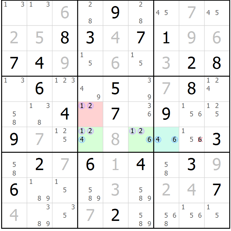Position des candidats pour la solution de la Gr 24 page 27 du magazine de sudoku Maestro n° 097