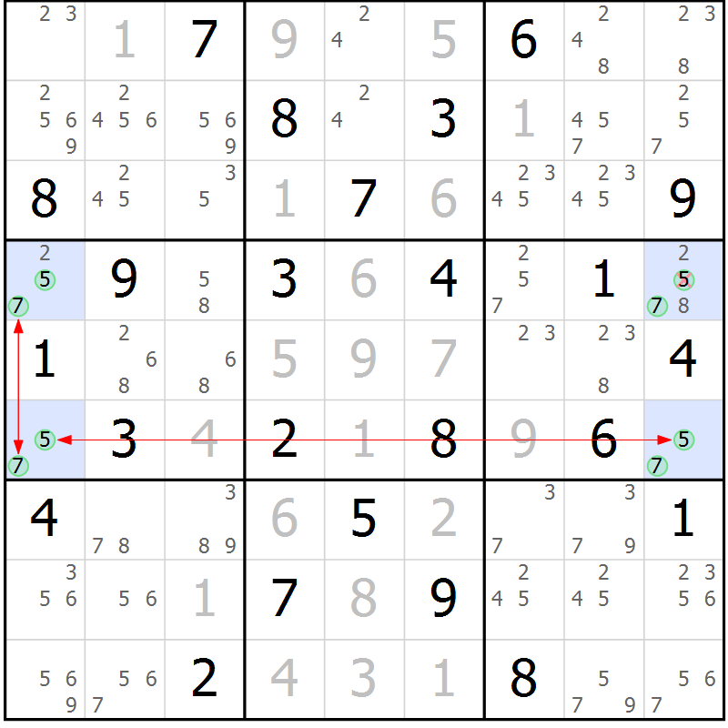 Position des candidats pour la solution de la Gr 27 page 30 du magazine de sudoku Maestro n° 097