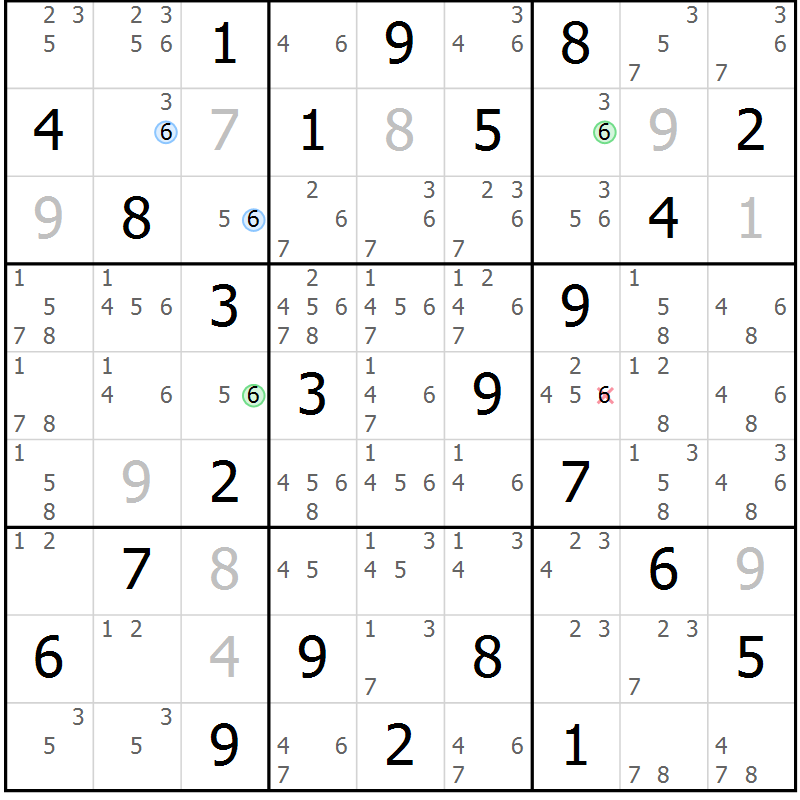 Position des candidats pour la solution de la Gr 29 page 32 du magazine de sudoku Maestro n° 097